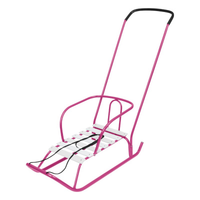 Санки детские Ветерок 2 с толкателем Ника В2/ВФ вересково-фиолетовый